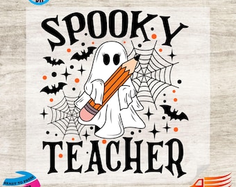 Spooky Teacher DTF Transfer: Halloween Iron-On Design