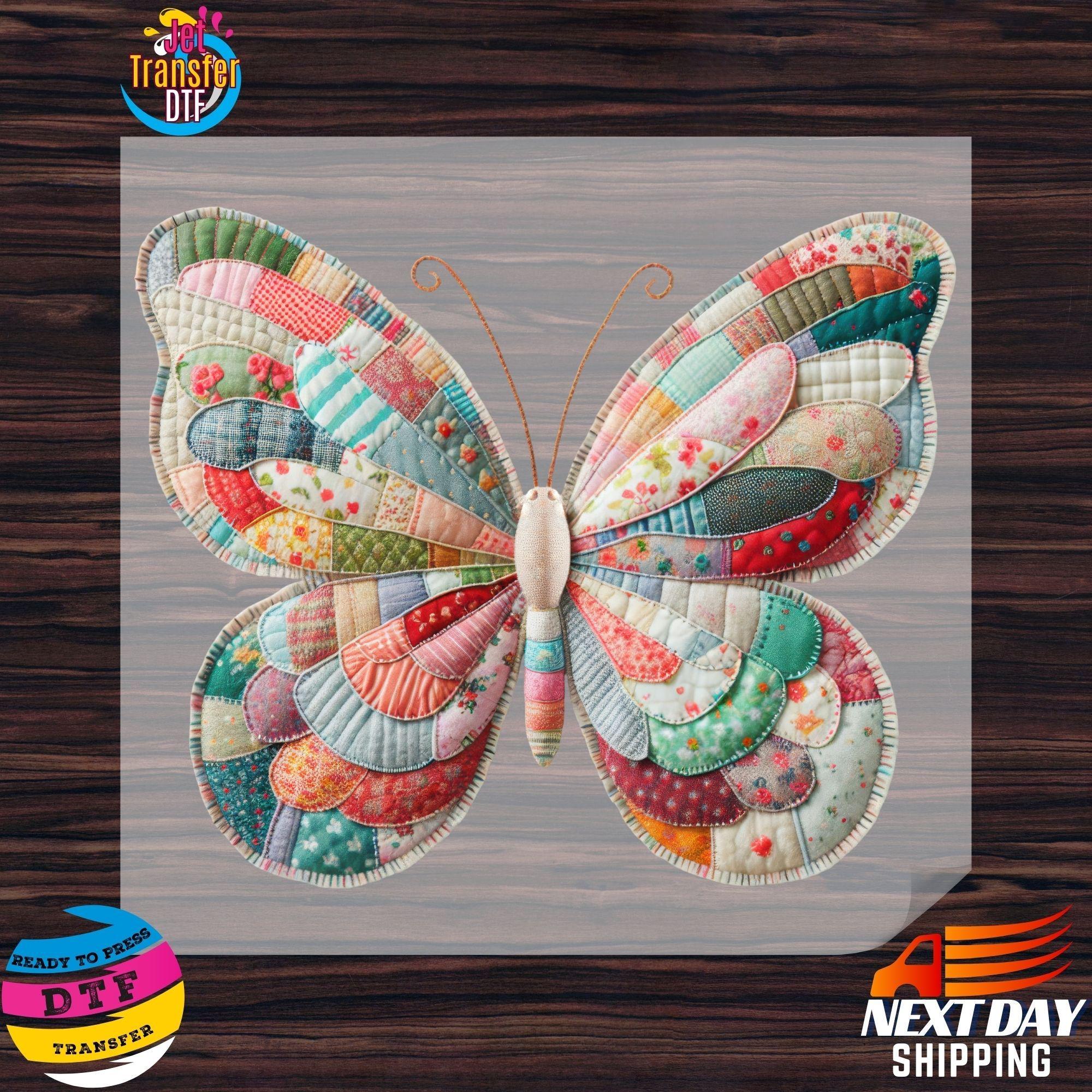 Patchwork Butterfly DTF Transfer, Ready to Press - Etsy