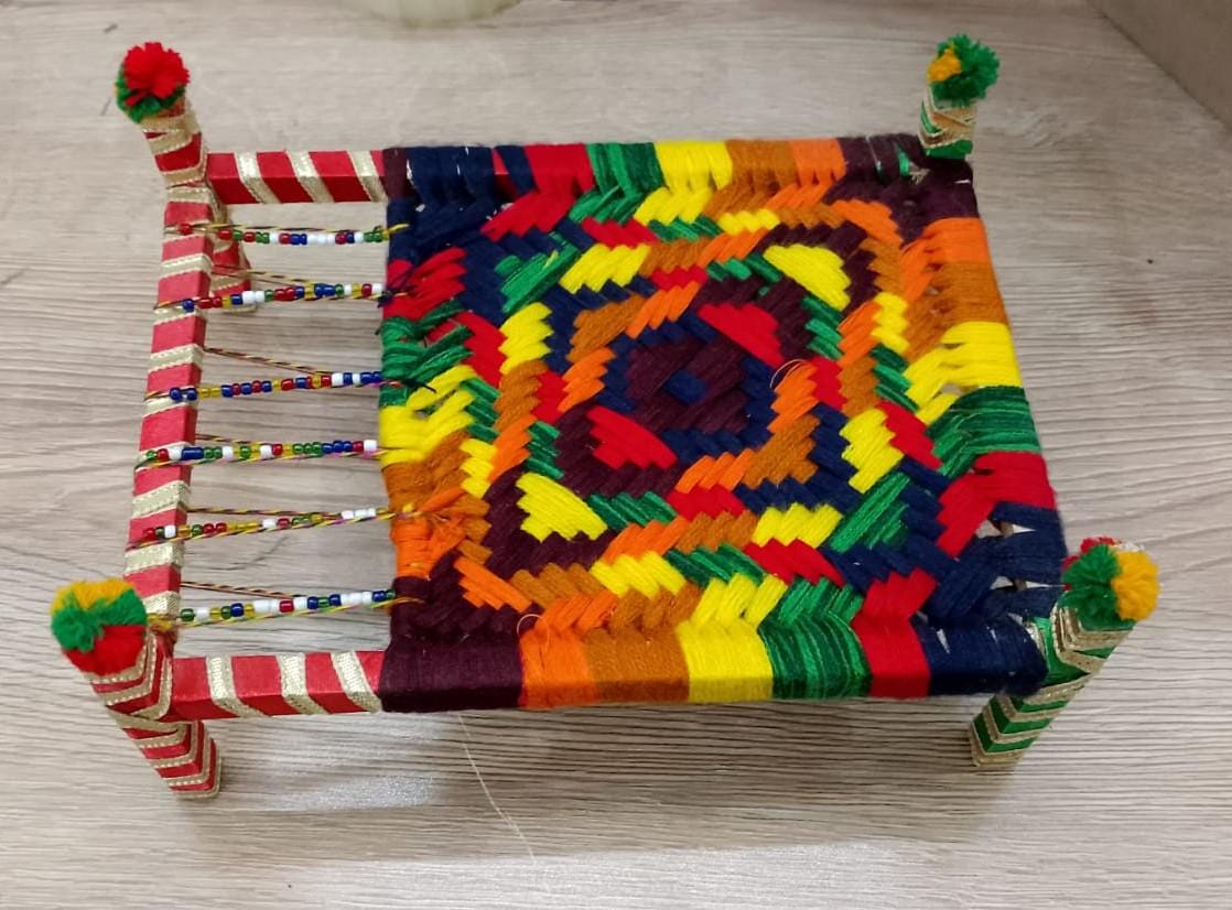 Decorative Charpai Bed Village Collectible Unique Handmade Table Top Decoration Pakistani Miniature home decor Chaar payi traditional design
