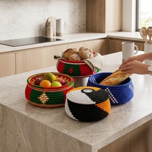 Handgemaakte milieuvriendelijke hotpotmand en opbergdoos met deksel | Changair-voedselverwarmer en broodtrommel | Stijlvol keukendecor