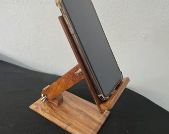 Wooden Mobile Stand Wooden Phone Holder Smartphone Stand Tablet Stand Desk Holder Gift For Him Wooden Gift Gift for her