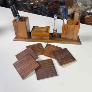 Organizador de mesa de madeira, acessório para mesa de escritório, solução para organização de mesa, organizador de home office, presente para organizador, presente para ambiente de trabalho