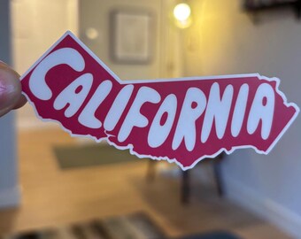 California State Sticker: Minimalist Vinyl Decal for Laptop, Water Bottle