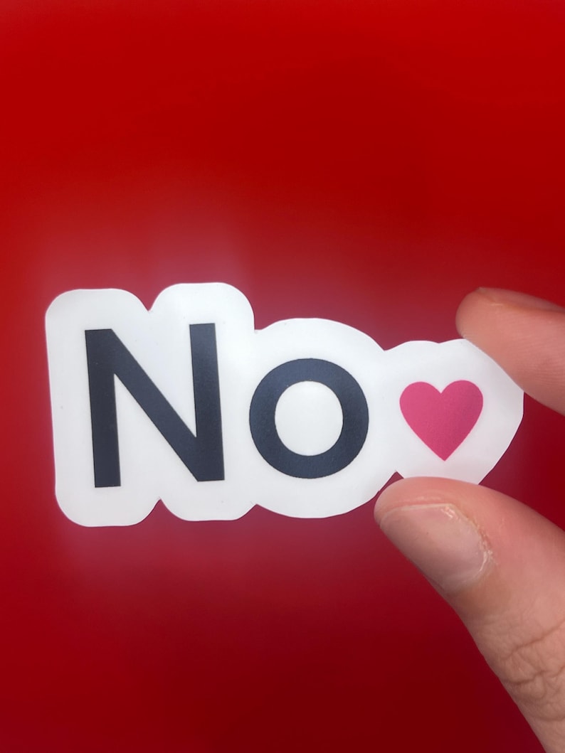 Minimalist "no" Matte Sticker: Water-resistant Vinyl Decal - Etsy
