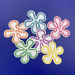 6-Pack Bikini Bottom Flower Stickers – Matte Vinyl, Waterproof & Durable – Aesthetic Cartoon Decals for Laptops, Bottles and More!