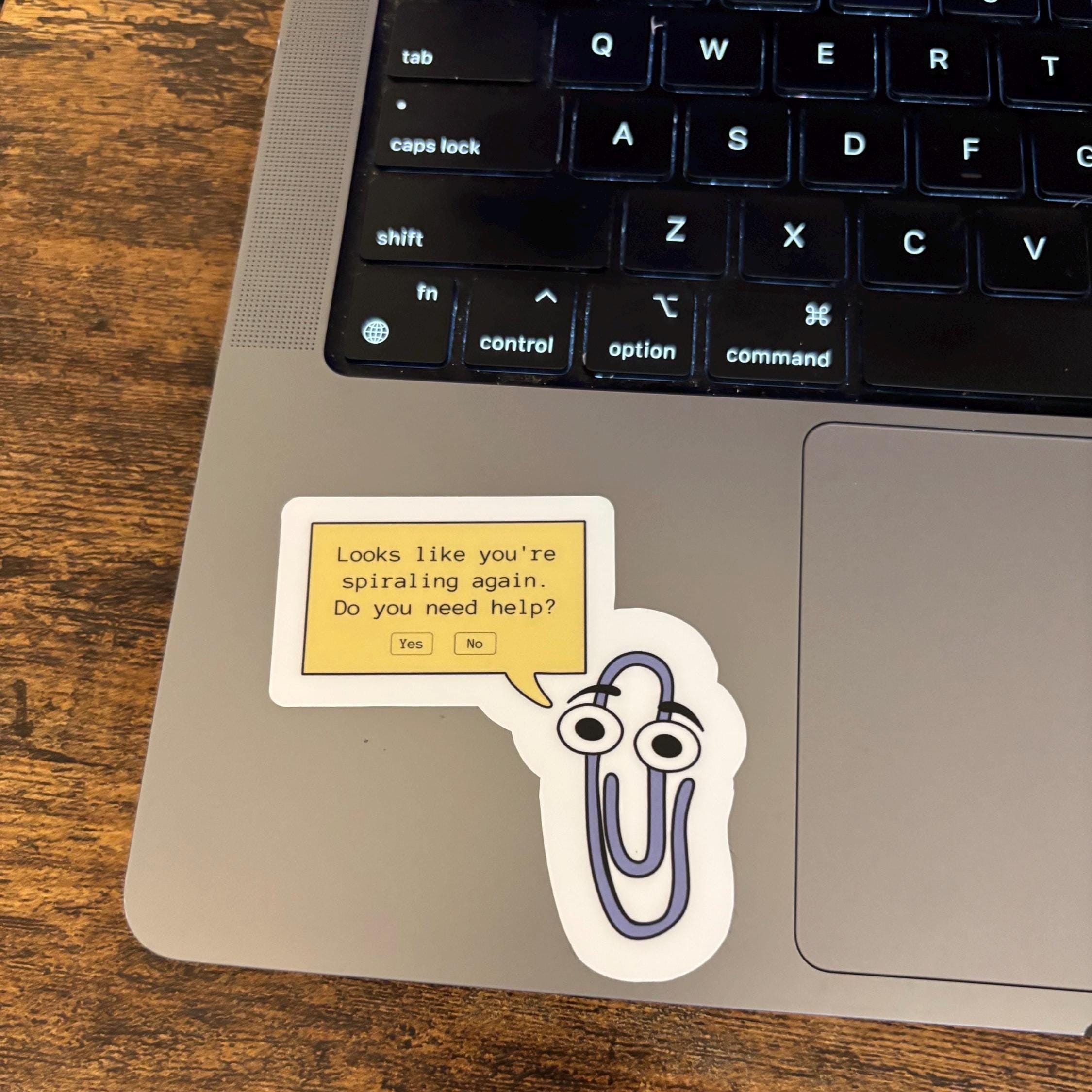 Retro Paperclip Sticker | 90s Computer, Mental Health Humor (matte ...