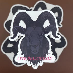 The Witch Sticker: Black Phillip, Live Deliciously - Gothic Horror Vinyl Decal
