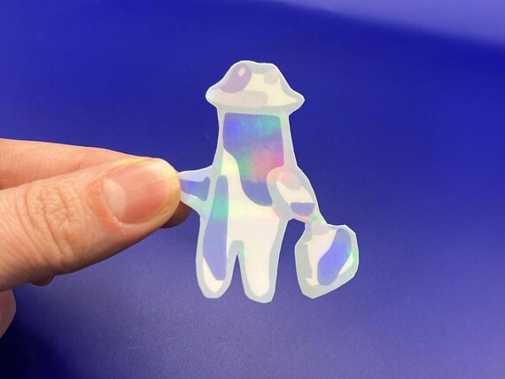 Holographic Bubble Buddy Sticker: SpongeBob Inspired Vinyl