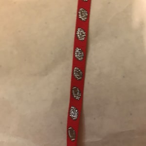 Red Football Glitter Grosgrain Ribbon