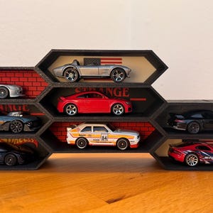 Retro car display wall shelf - modular - diecast - 1/64 model