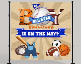 Custom Baby Shower Backdrop • Baseball Backdrop • Happy Birthday Party Decor • Custom Photo Backdrops • Party Backdrop
