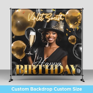 Birthday Backdrop • Custom Photo Backdrops • Party Backdrop • Step Repeat Birthday Party • Prom Backdrop • Sweet 16 Birthday Backdrop