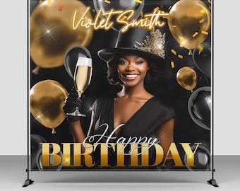Baby Shower Backdrop, Custom backdrop, photo backdrop, Princess Backdrop, black princess backdrop, Royalty Back drop, step and repeat banner