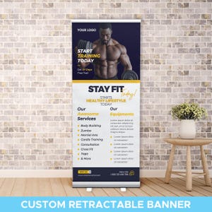 33&quot; x 80&quot; Roll Up Banner | Custom Retractable Banner Stand | Pop up Banner Stand | Store Banner | Banner Stand | Promotional Banner