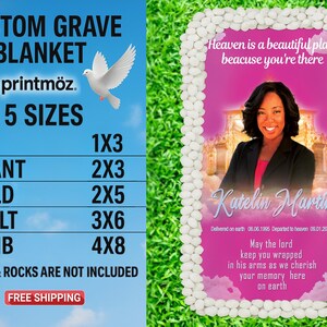 Memorial Grave Blanket • Grave Marker • Home Going, Memorial Keepsakes • Custom Grave Blanket • Personalized Memorial Grave Cover