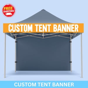 Custom Canopy Tent Banner • Customizable Pop Up Tent Banner for Trade Show • Canopy Vinyl Banner • Full Color Vinyl Banner • Add Your Logo