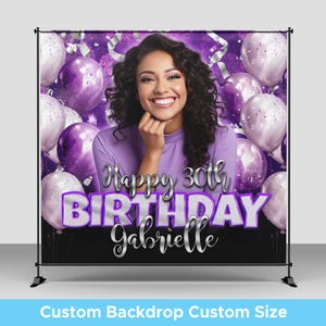 Birthday Backdrop • Custom Photo Backdrops • Party Backdrop • Step Repeat Birthday Party • Prom Backdrop • Sweet 16 Birthday Backdrop