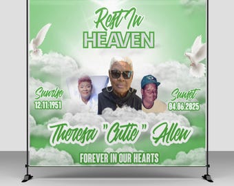 Memorial Backdrop • In Loving Memory Banner • Repass backdrop • Funeral step & repeat banner background • Memorial Event • Funeral Backdrop