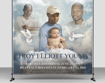 Memorial Backdrop • In Loving Memory Banner • Repass backdrop • Funeral step & repeat banner background • Memorial Event • Funeral Backdrop