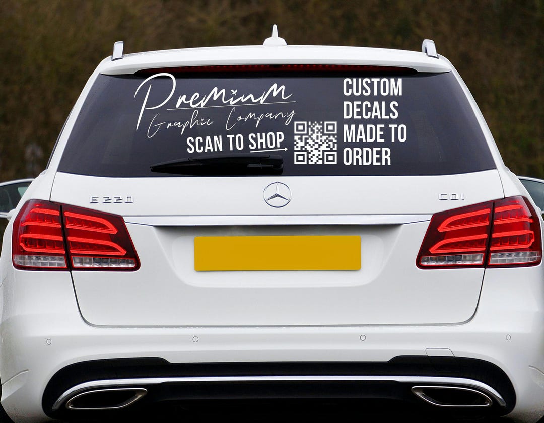 Windscreen Qr Code Sticker Car Back Window Decal • Your Logo, Text, QR Code or Artwork Sticker ...