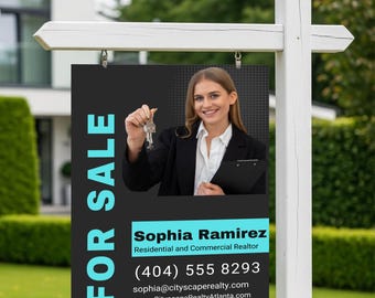 Real Estate Yard Sign • For Sale Sign • Realtor Sign • Physical Sign with holes for hanging • Personalized Realtor Sign • For Sale Sign