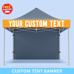 Custom Canopy Tent Banner • Customizable Pop Up Tent Banner for Trade Show • Canopy Vinyl Banner • Full Color Vinyl Banner • Add Your Logo