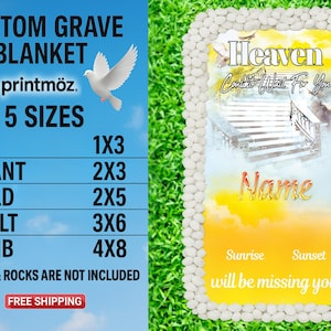 Memorial Grave Blanket • Grave Marker • Home Going, Memorial Keepsakes • Custom Grave Blanket • Personalized Memorial Grave Cover