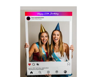 Happy Birthday Photo Prop Frame • Birthday Photo Prop Frame • Birthday Photo Props • Selfie Frame • Birthday Decoration • Photo Booth Frame
