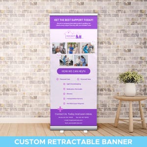 Roll Up Banner | Custom Retractable Banner Stand | Pop up Banner Stand | Store Banner 33&quot; x 80&quot; | Banner Stand | Promotional Banner
