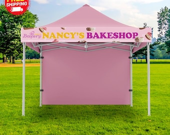 Custom Canopy Tent Banner • Customizable Pop Up Tent Banner for Trade Show • Canopy Vinyl Banner • Full Color Vinyl Banner • Add Your Logo