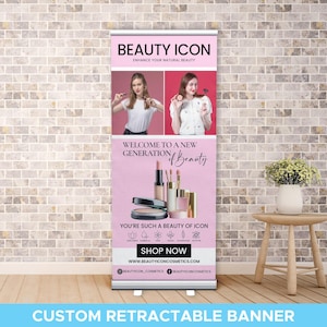 33&quot; x 80&quot; Roll Up Banner | Custom Retractable Banner Stand | Pop up Banner Stand | Store Banner | Banner Stand | Promotional Banner