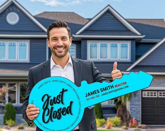 Personalized Realtor Key Sign • Closing Realty • Closing Prop • Realtor Gift Sold Sign • Realtor Sold Sign • Real Estate Sign • Realtor Key