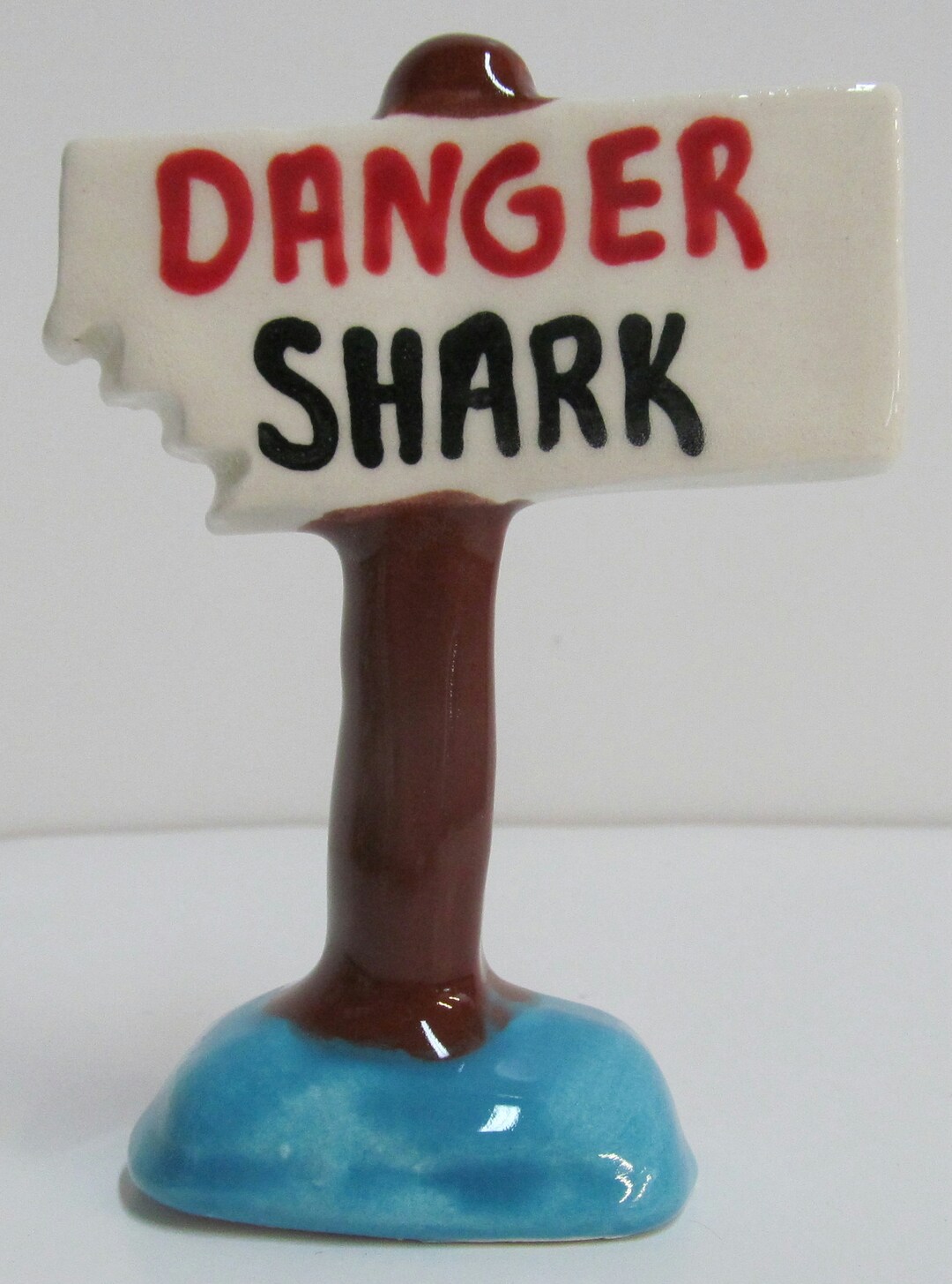 Ceramic Aquarium Sign ~ DANGER SHARK~ With Bite - Etsy