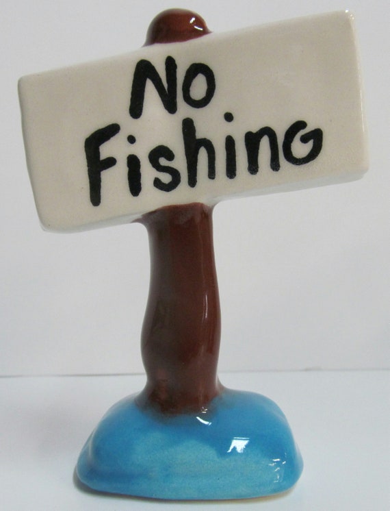 Ceramic Aquarium Sign No Fishing | Etsy