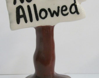 Keramik Aquarium Schild ~ Keine Katzen erlaubt