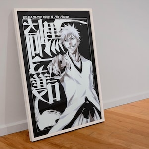 Bleach Hollow Ichigo Poster | Iconic King and His Horse Manga Cover Art | Collectors | Stylish Black and White Home Decor