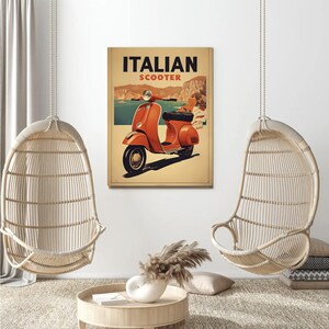 Bella Vespa Printable Poster | Vintage Italian Scooter Wall Art | La Dolce Vita Digital Download | Retro Italy Travel Decor