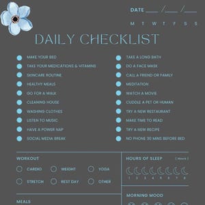 Printable Self-Care Journal | Mental Health Planner | Daily Wellness & Gratitude Journal PDF | Self-Love Tracker | Instant Download