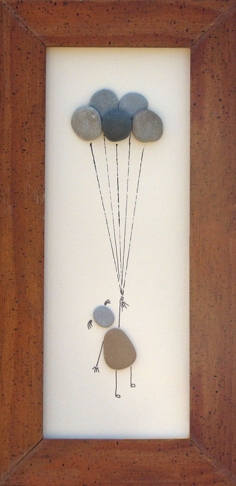 Beach Pebble Art Stone Pictures Up Up and Away Etsy