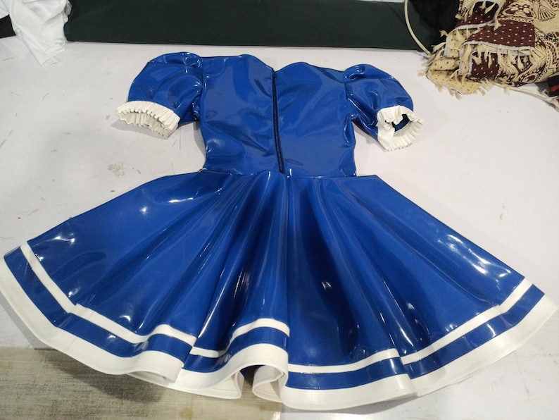 Blue PVC French Maid Costume – Shiny Sissy Cosplay Dress - Etsy
