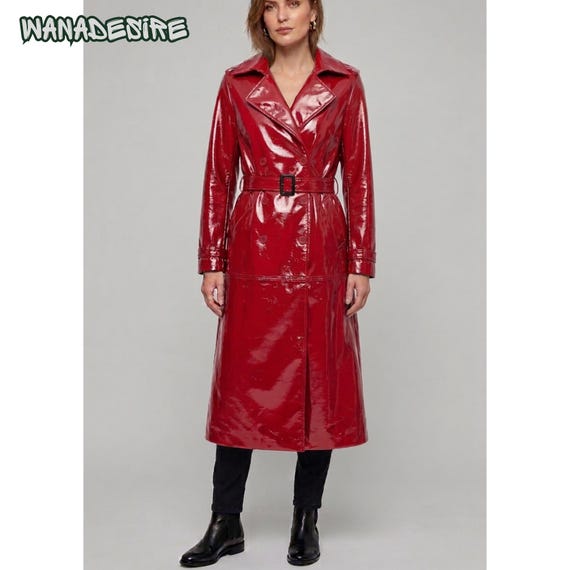 Handmade PVC Trench Coat: Gothic Cyberpunk Vinyl Raincoat (S-6XL