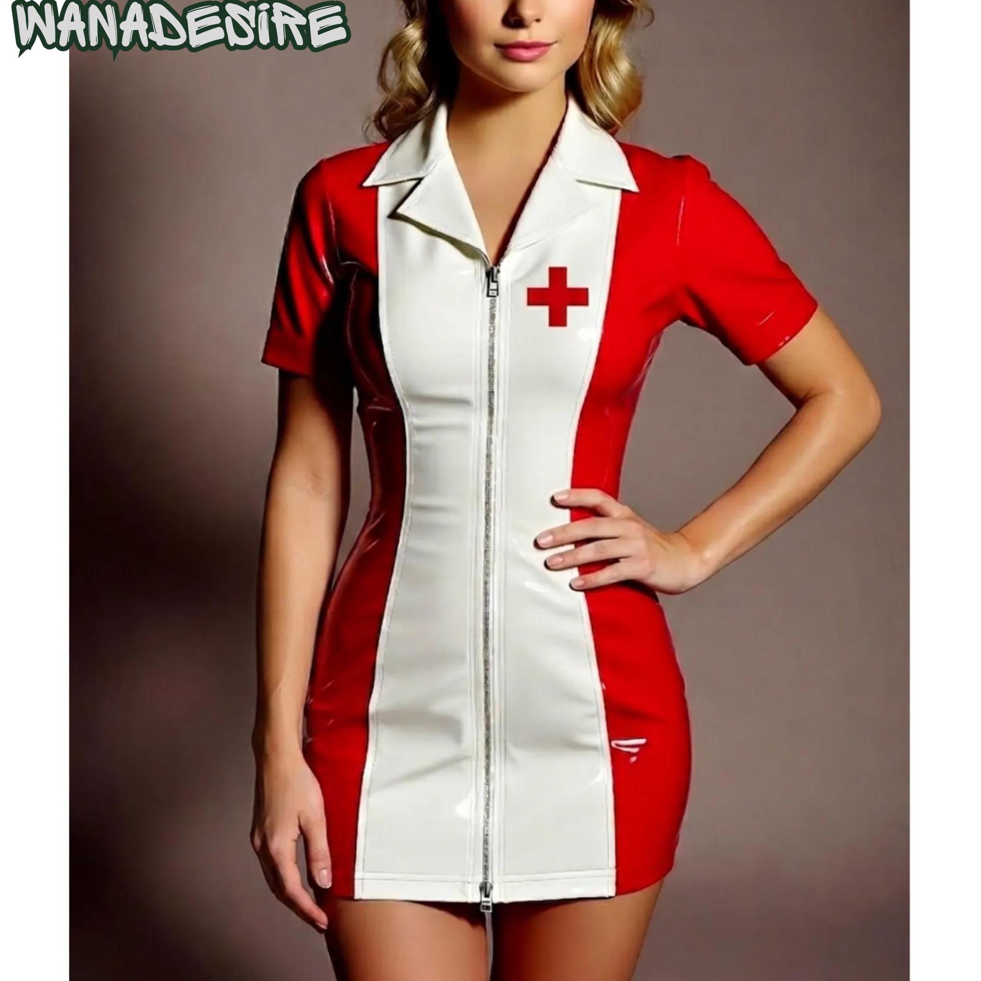 red nurses dress Stitch Me Up Nurse Costume for Women