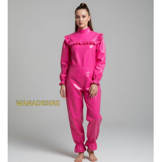 光沢のあるロンパース – PVCジャンプスーツキャットスーツ XS～6XL