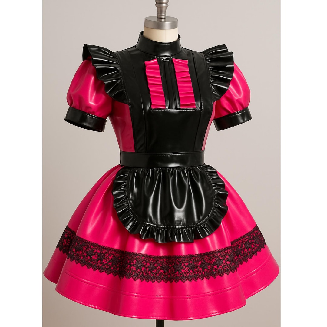 Hand Made Shiny PVC Maid Dress – Gothic Lolita Cosplay Costume - Etsy