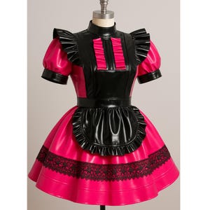 Shiny PVC Maid Dress – Gothic Lolita Cosplay Costume