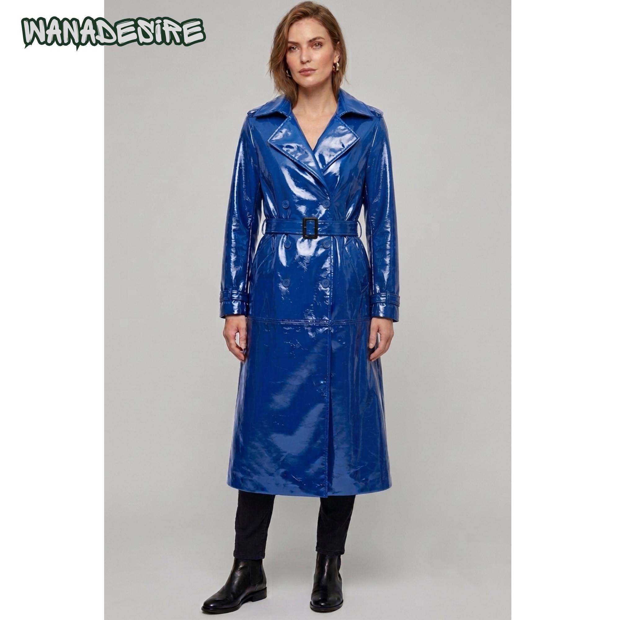chaps byRalphLauren　トレンチコート　XXL 　大きめサイズ 手作りのPVCトレンチコート：ゴシックサイバーパンクビニールレイン