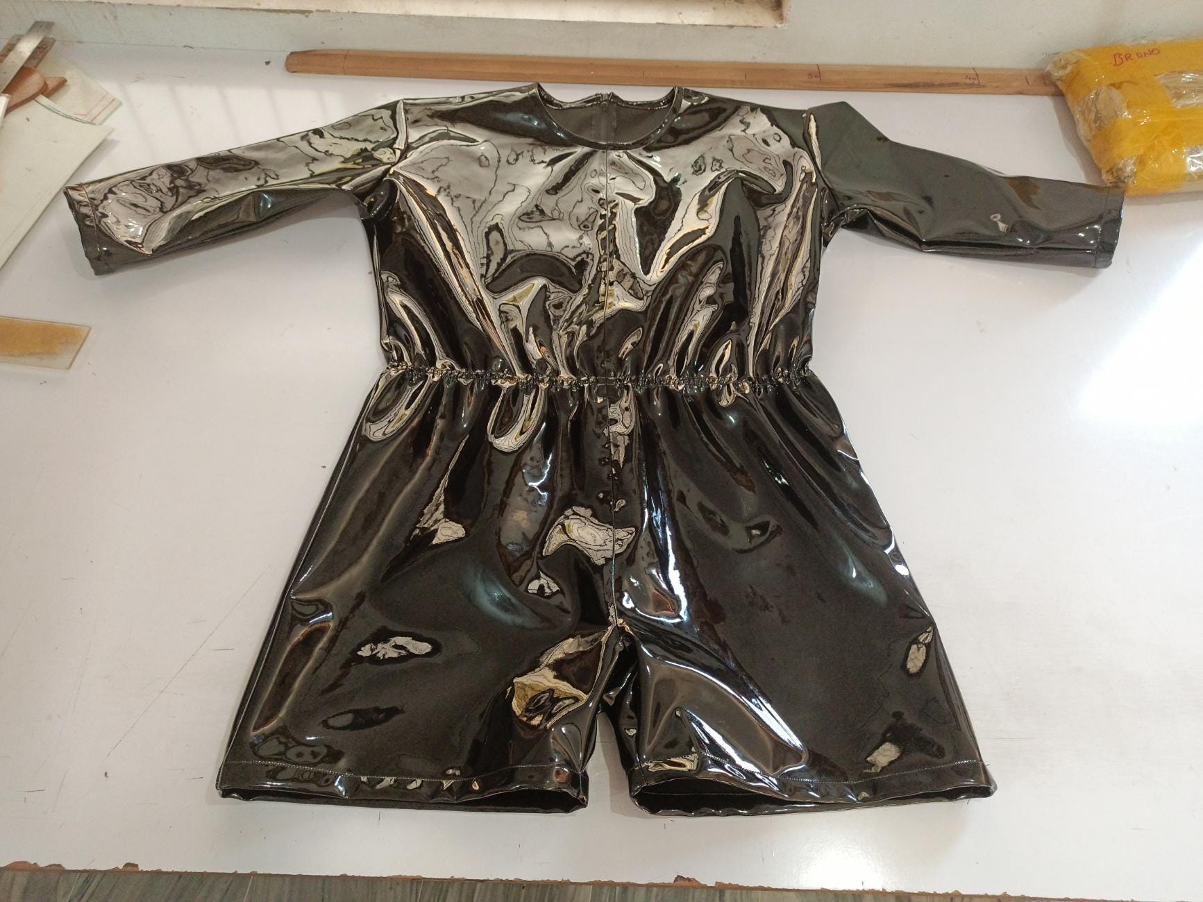 Glossy PVC Romper Bodysuit – Shiny Vinyl Short Jumpsuit – Festival Rave ...