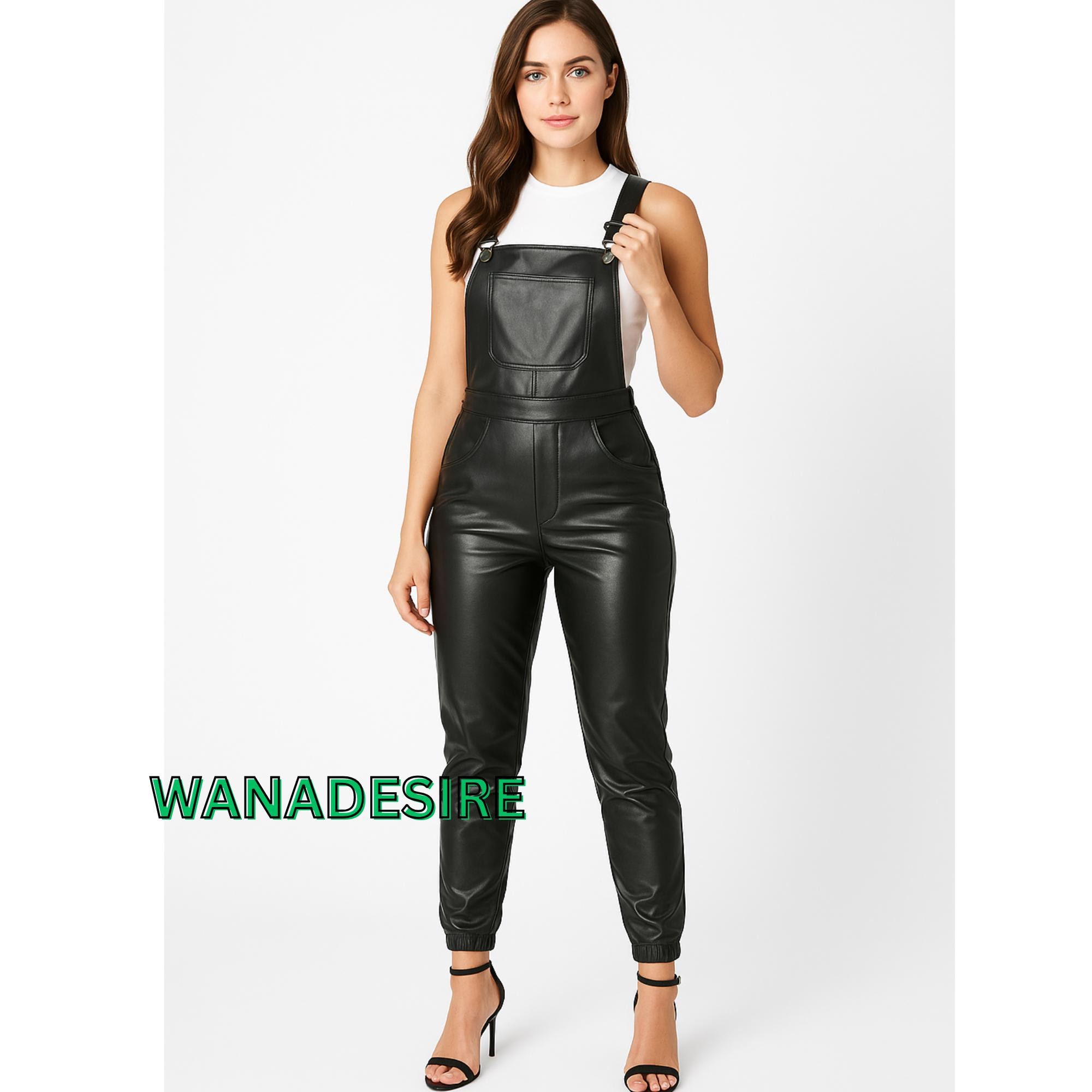 Faux Leather Overalls - Etsy