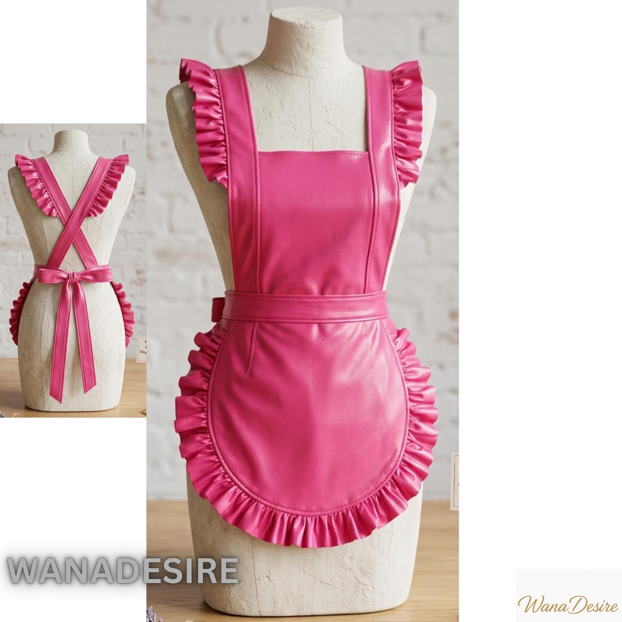 Pvc Ruffle Suit Pink Glossy PVC Ruffle Apron, Maid Cosplay Costume, Custom Size - Etsy