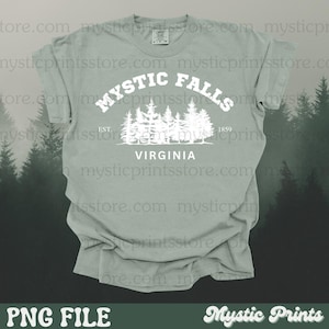 Pamiętniki wampirów PNG Plik | Mystic Falls PNG Obraz | Mystic Falls png | Transfer DTF | Sublimacja | Koszulka Png | Pobieranie cyfrowe